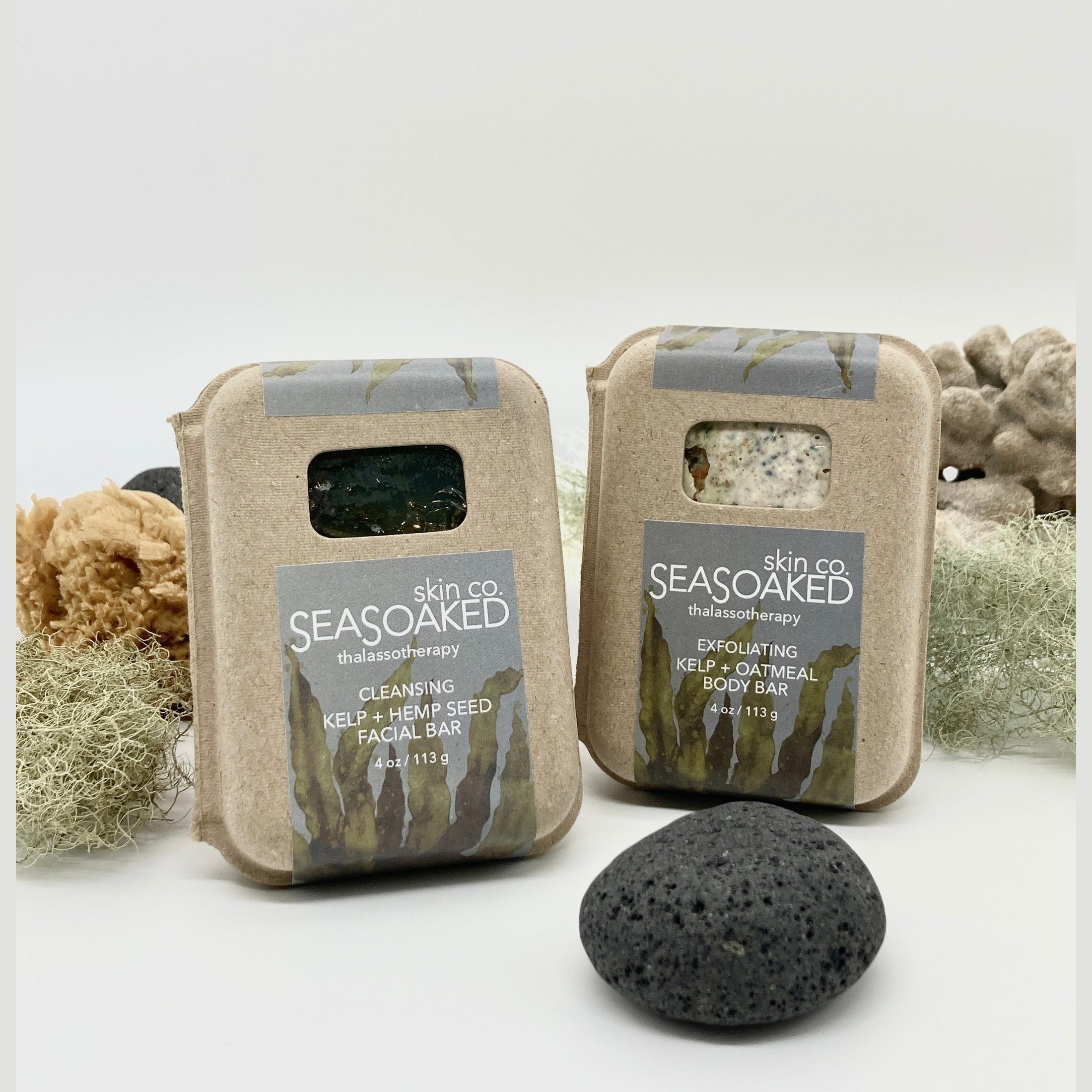 Kelp Hemp Seed Facial Bar and Kelp Oatmeal Body Bar